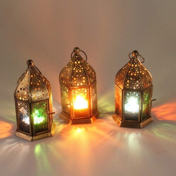 Metalen windlichten Nael met transparant glas - Set van 3 - Afbeelding 2