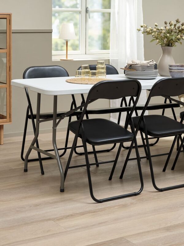 Langwerpige klaptafel B75xL180 wit - Afbeelding 2