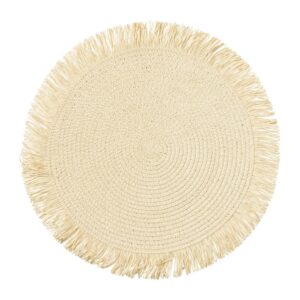 Placemat franjes - zand - ⌀38 cm