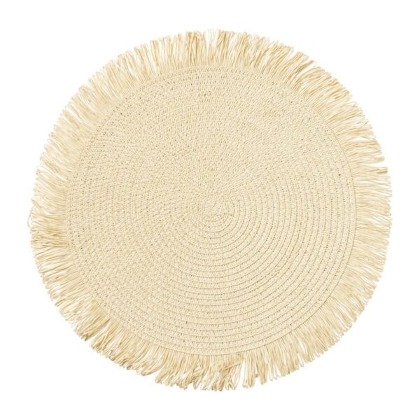 Placemat franjes - zand - ⌀38 cm