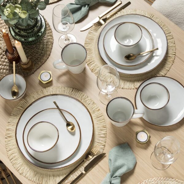 Placemat franjes - zand - ⌀38 cm - Afbeelding 2
